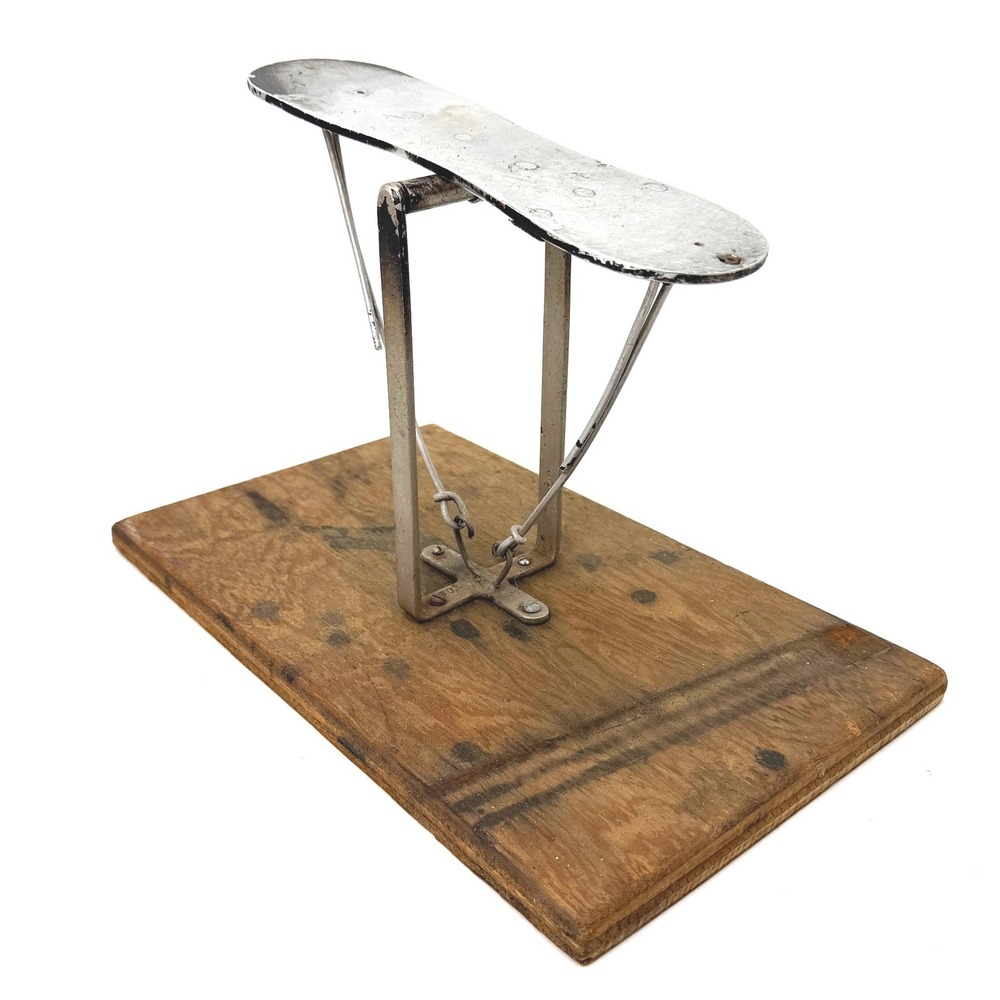 Antique Industrial Cobbler Shoe Last Stand Primitive Wood Base Display Decor